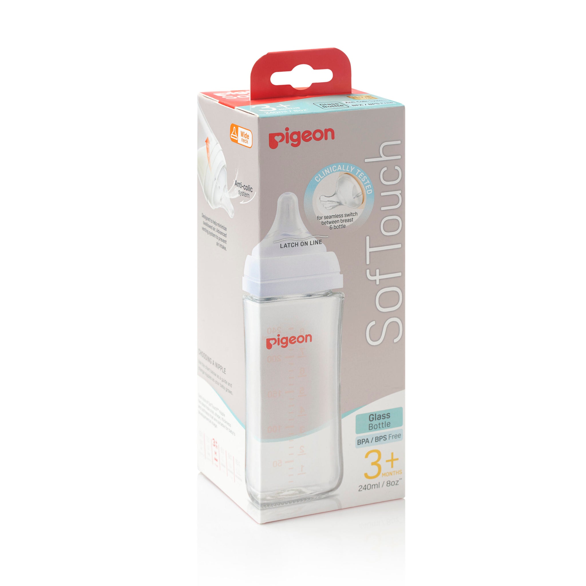 SofTouch™ III glass baby bottle 240ml - box